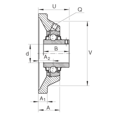 �S承座�卧� RCJY65-214, ��四��螺栓孔的法�m的�S承座�卧�，�T�F， �热��平�^螺�，R型密封