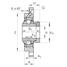 �S承座�卧� RME70, ��四��螺栓孔的法�m的�S承座�卧�，定心凸出物，�T�F，偏心�i圈，R 型密封