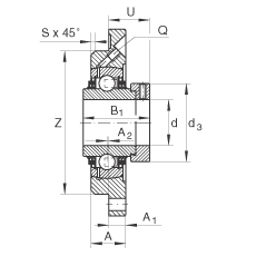 �S承座�卧� TME75, ��四��螺栓孔的法�m的�S承座�卧�，定心凸出物，�T�F，偏心�i圈，T 型密封