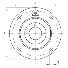 �S承座�卧� RME70, ��四��螺栓孔的法�m的�S承座�卧�，定心凸出物，�T�F，偏心�i圈，R 型密封